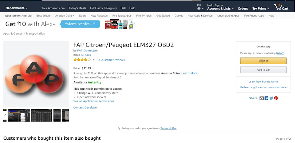 Peugeot OBD2 1.62 Full Amazon