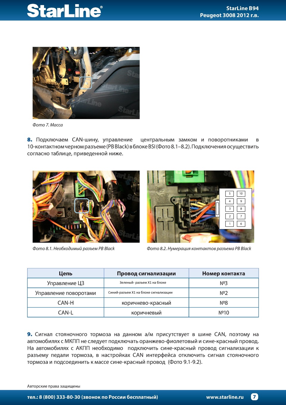 №69. Установка сигнализации. - Peugeot 5008 1.6 HDI - Mon Lion - Пежо-Клуб  Беларусь